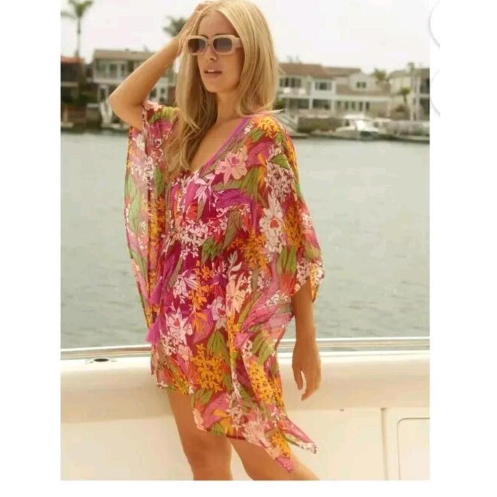 BCA REBECCA VIRTUE colorful Size M bathing suit cover-up #C